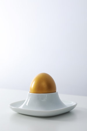 Pension rewards, returns and investment funding concepts, golden eggの写真素材
