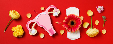 Women's health and women's healthcare concept with uterusの写真素材