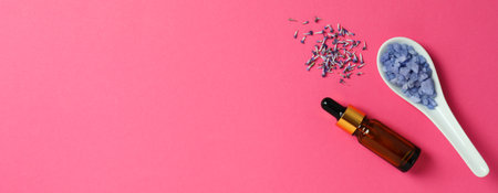 Body care and skin care cosmetic - lavender oilの写真素材