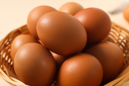Concept of fresh and natural farm product - eggsの写真素材
