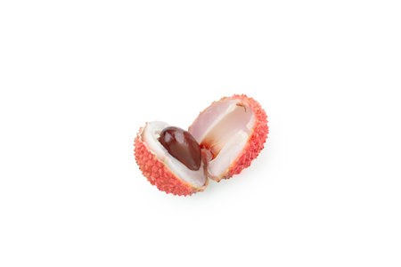 Concept of tasty and delicious exotic fruit - Lychee, isolated on white backgroundの写真素材