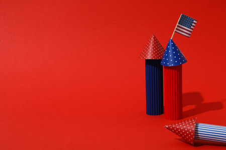 Composition for 4 July, Independence Day of USA, space for textの写真素材