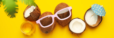 Product for beauty procedures, skin and body care - coconut oilの写真素材