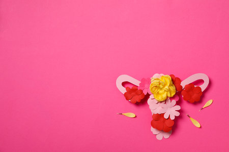 Women's health and women's healthcare concept with uterusの写真素材
