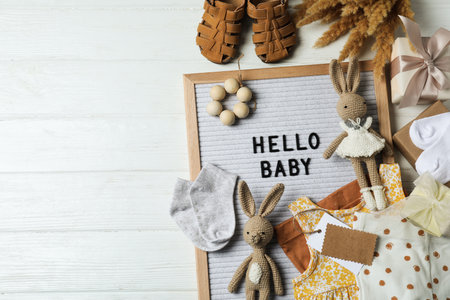 Composition for waiting a baby concept, space for textの写真素材
