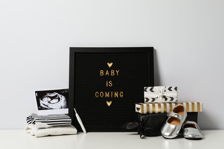 Composition for waiting a baby concept, preparation for motherhoodの写真素材