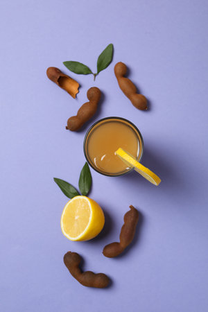 Fresh sweet drink - tamarind juice, tasty drink for refreshingの写真素材