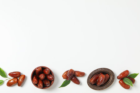 Concept of tasty food, dates, space for textの写真素材