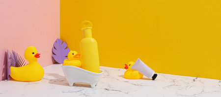 Concept of cosmetic and beauty care, space for textの写真素材