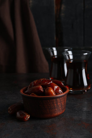 Concept of sweet and tasty food, dates