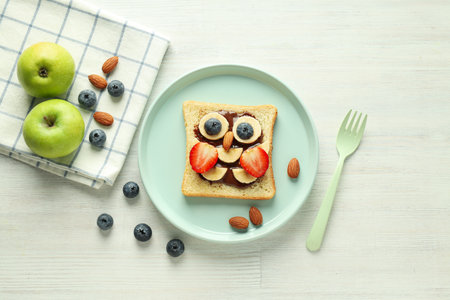 Tasty breakfast or lunch for kid - toast, food that the child can take with himの写真素材