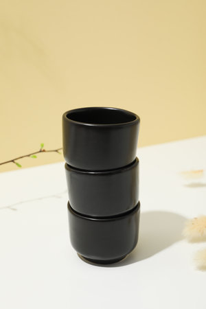 Traditional Japanese alcoholic drink - Sake, traditional asian drinks conceptの写真素材