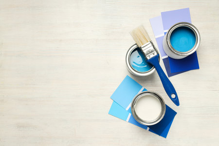 Tools for art and repair - paint, space for textの写真素材