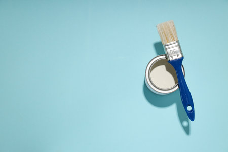Tools for art and repair - paint, space for textの写真素材