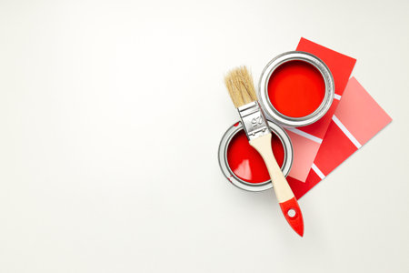 Tools for art and repair - paint, space for textの写真素材