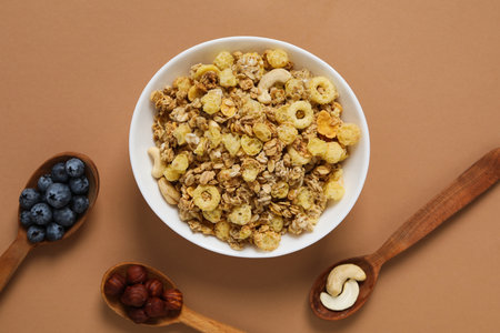 Photo of uncooked food for breakfast - muesli