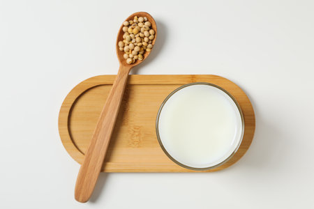 Soy milk and soy, composition for healthy food conceptの写真素材