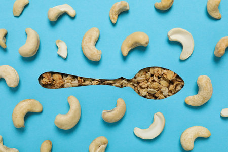 Photo of uncooked food for breakfast - muesliの写真素材