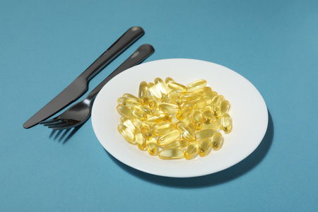 Immunity support capsules - Omega, health care conceptの写真素材