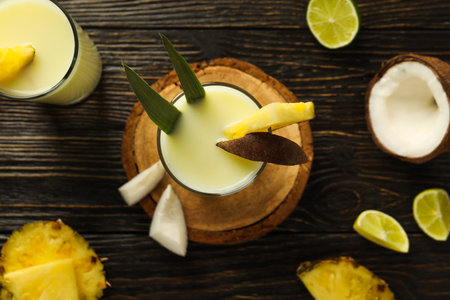 Fresh summer cocktail - Pina colada, fresh summer drink concept