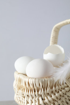 Concept of fresh and natural farm product - eggsの写真素材