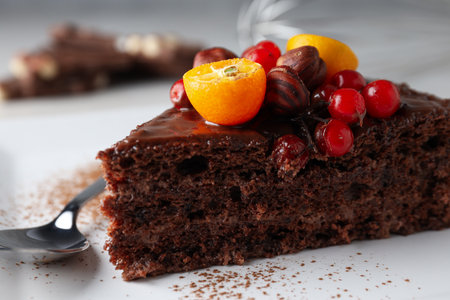 Tasty dessert - Chocolate cake, concept of delicious dessertの写真素材