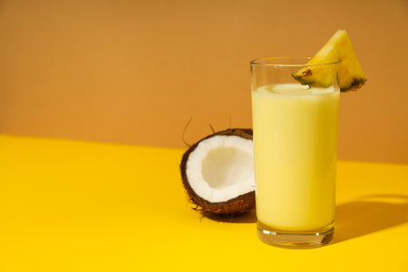 Fresh summer cocktail - Pina colada, fresh summer drink concept