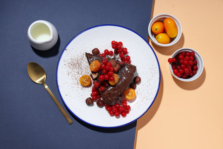 Tasty dessert - Chocolate cake, concept of delicious dessertの写真素材