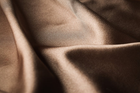 Brown silk on whole background, close upの写真素材