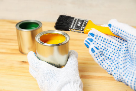 Tools for art and repair - paint, paint in canの写真素材