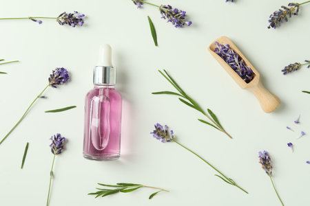 Body care and skin care cosmetic - lavender oilの写真素材