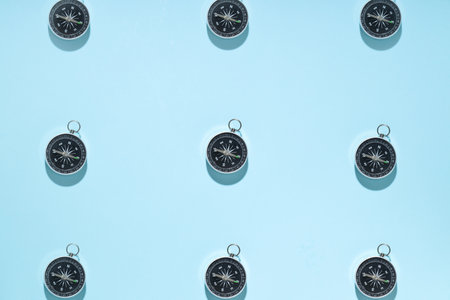 Traveling, adventure and vacation concept with compassの写真素材