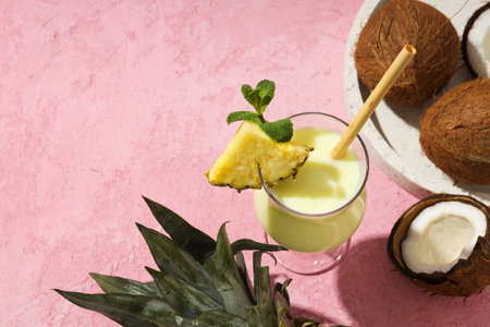 Fresh summer cocktail - Pina colada, fresh summer drink concept
