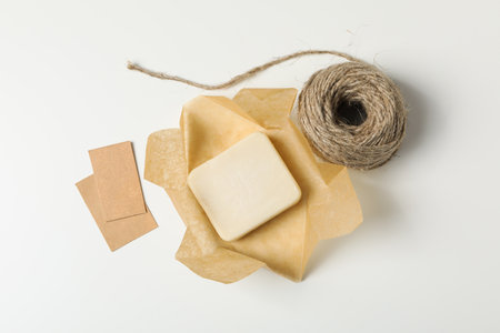 Soap - spa, beauty procedures and skin care concept, top viewの写真素材