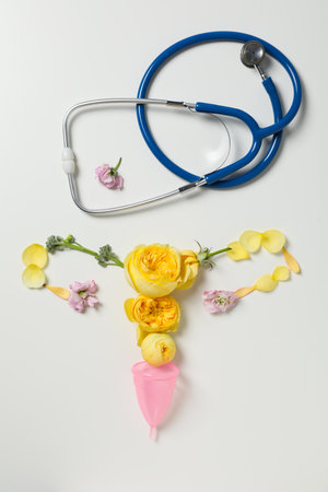 Women's health and women's healthcare concept with uterusの写真素材