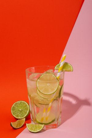 Glass of mojito, delicious fresh summer cocktailの写真素材
