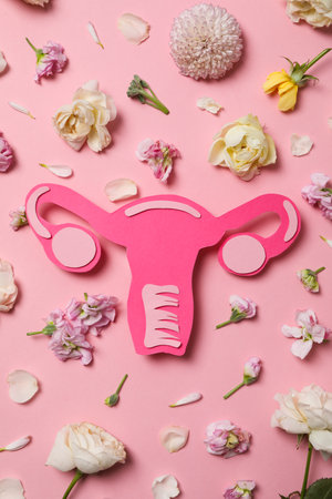 Women's health and women's healthcare concept with uterusの写真素材