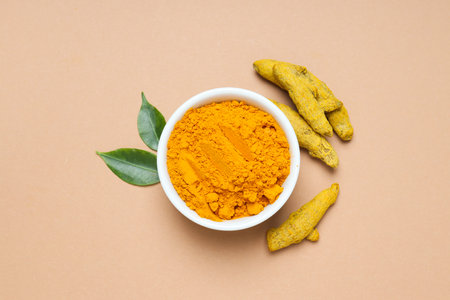 Fragrant seasoning - turmeric, one of the main ingredients in Indian curryの写真素材