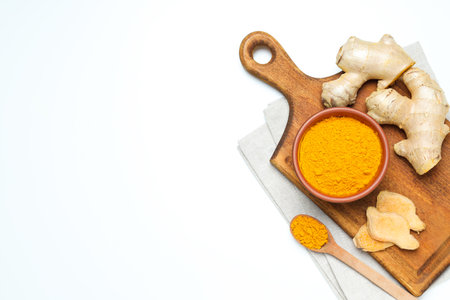 Fragrant seasoning - turmeric, one of the main ingredients in Indian curryの写真素材