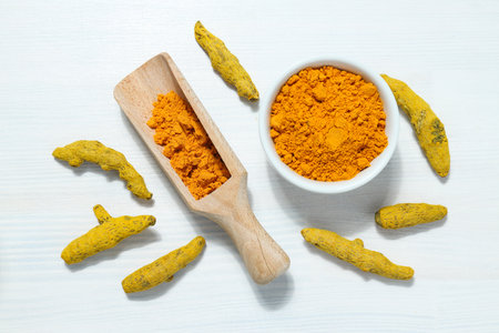Fragrant seasoning - turmeric, one of the main ingredients in Indian curryの写真素材