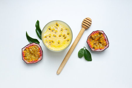 Concept of delicious food - Passion fruit mousseの写真素材