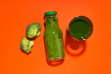 Green detox smoothie, concept of healthy nutrition and healthy lifestyleの写真素材