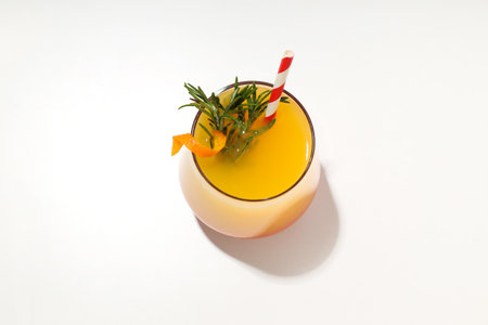 Orange cocktail, concept of fresh delicious summer citrus cocktailの写真素材