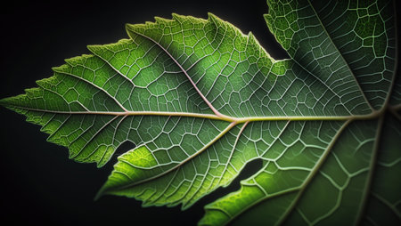 Picture of leaf created with Generative AI technologyの素材