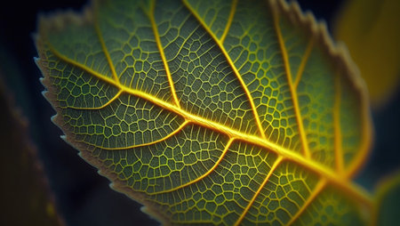 Picture of leaf created with Generative AI technologyの素材