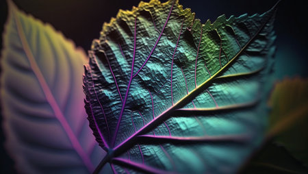 Picture of leaf created with Generative AI technologyの素材