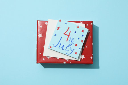 Composition for 4 july, Independence Day of USA, top viewの写真素材