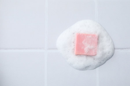 Soap - spa, beauty procedures and skin care concept, space for textの写真素材