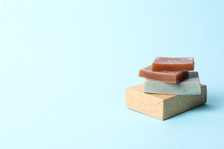 Soap - spa, beauty procedures and skin care concept, space for textの写真素材