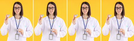 Collage of photos for concept of International Nurses or Doctors dayの写真素材